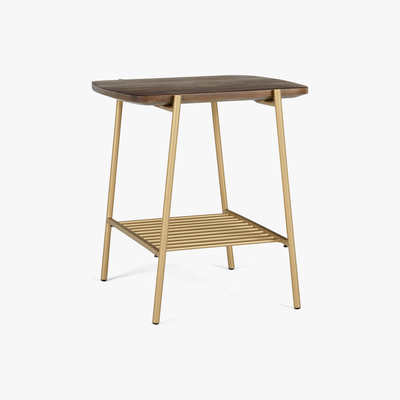 Made.com Bortolin Side Table, Mango Wood and Brass