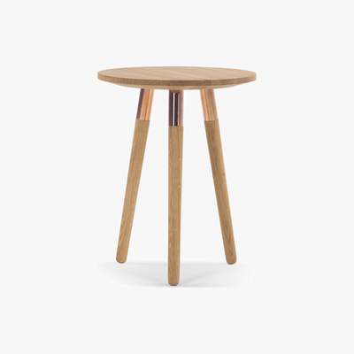 Made.com Range Side Table, Solid Oak and Copper