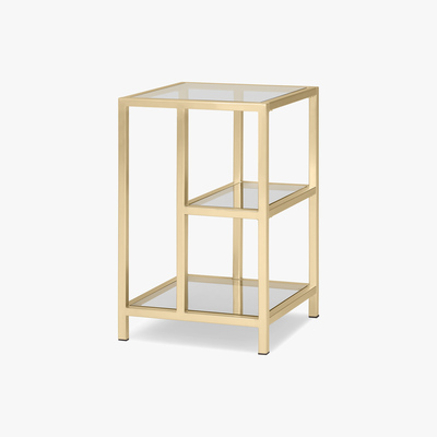 Made.com Connelly Side Table, Brass & Smoked Glass