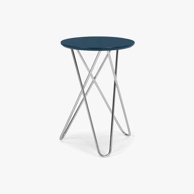 Made.com Eibar Side Table, Blue and Chrome