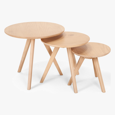 Made.com Set of 3 Orion Side Tables, Natural