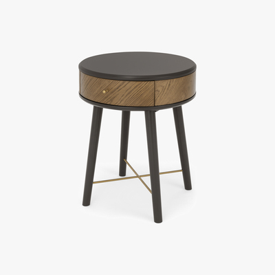 Made.com Belgrave Side Table With Drawer, Dark Stained Oak