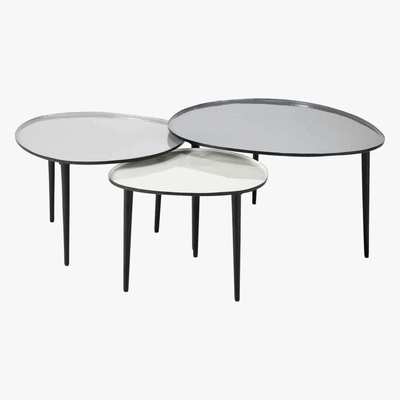 Maisons du Monde Nest of metal tables Galet