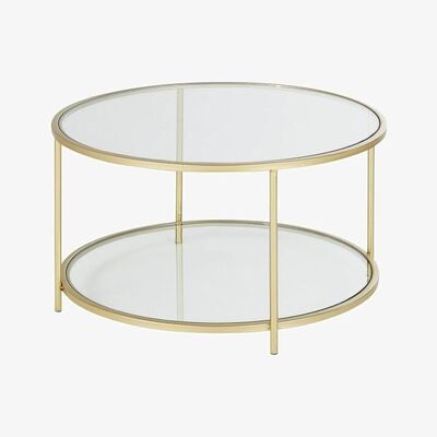 Maisons du Monde Side table in gold metal and glass