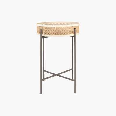 Maisons du Monde Metal and Rattan Side Table
