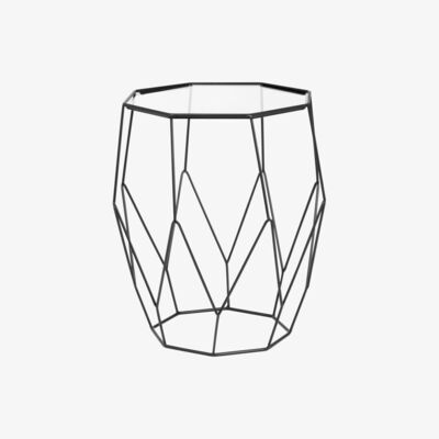 Maisons du Monde Octagonal Black Metal and Glass Side Table
