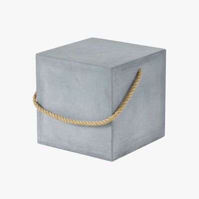 Maisons du Monde Cement side table with rope handle