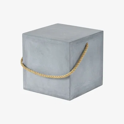 Maisons du Monde Cement side table with rope handle