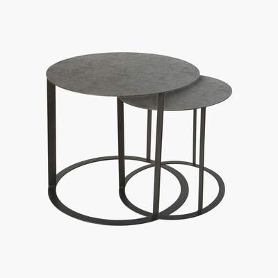 Maisons du Monde 2 Sculpted Black Metal Side Table