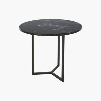 Maisons du Monde Marble and Black Metal End Table
