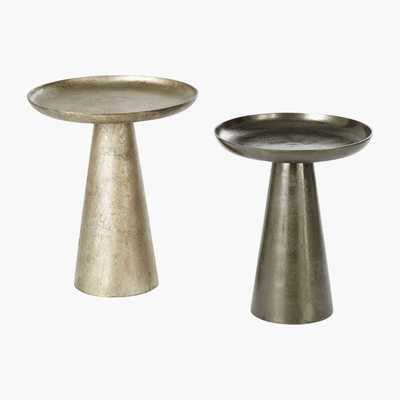 Maisons du Monde Aged Effect Black and Gold Metal Side Tables (x2)