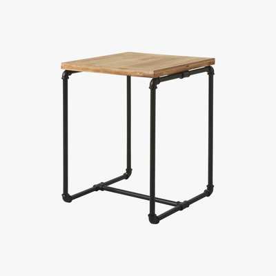 Maisons du Monde Black Metal and Fir Side Table