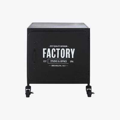 Maisons du Monde Industrial side table in printed black metal
