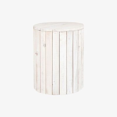 Maisons du Monde Brushed grey recycled pine slat side table