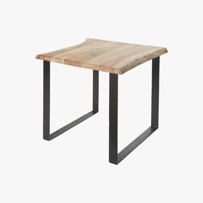 Maisons du Monde Black Metal and Acacia Side Table