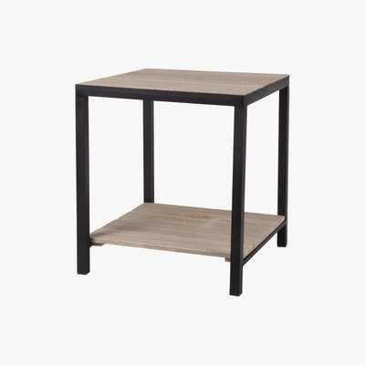 Maisons du Monde Black metal and paulownia side table
