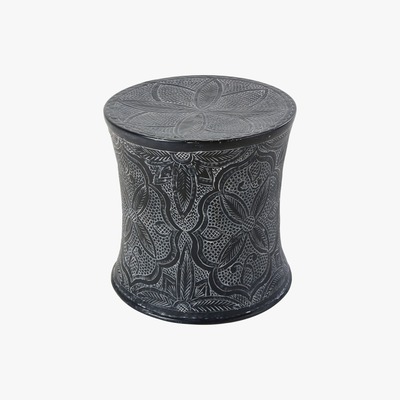 Maisons du Monde Anthracite Grey Sculpted Metal Side Table