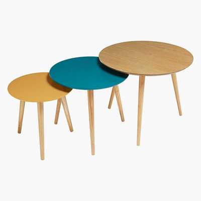 Maisons du Monde Tricoloured Vintage Nest of Tables Fjord