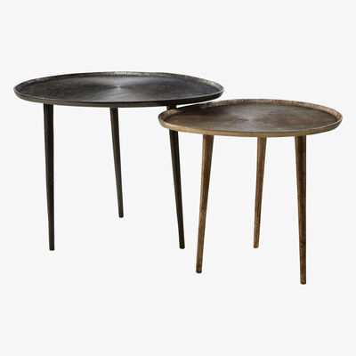 Maisons du Monde Side tables in bronze and black aluminium (x2)