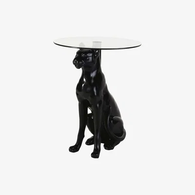 Maisons du Monde Black Panther and Glass Side Table