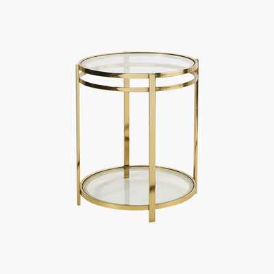 Maisons du Monde Gold Metal and Glass Side Table with Two Surfaces