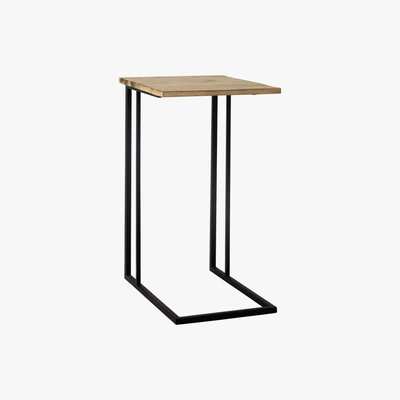 Maisons du Monde Fir and Black Metal Side Table