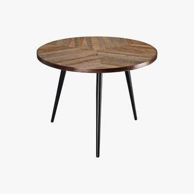 Maisons du Monde Teak and Black Metal End Table