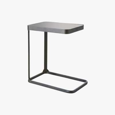 Maisons du Monde Black Smoked Glass and Metal Side Table