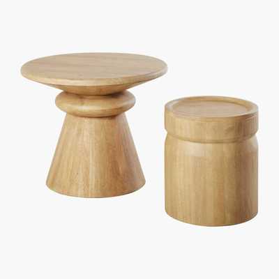 Maisons du Monde Whitewashed Solid Mango Wood Nesting Tables Nogobo