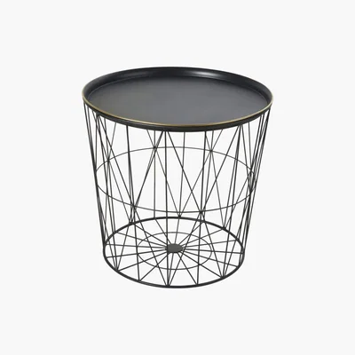Maisons du Monde Black Metal Wire Side Table