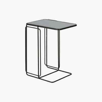 Maisons du Monde Black Glass and Metal Side Table
