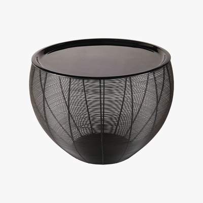 Maisons du Monde Lacquered black metal side table