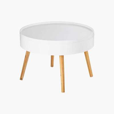 Maisons du Monde White Pine Chest End Table
