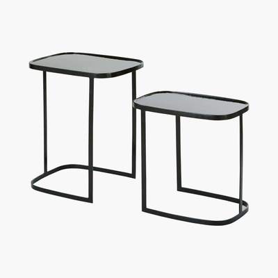Maisons du Monde Black Metal Side Tables (x2)