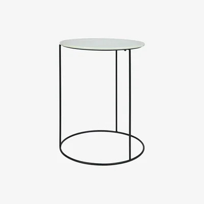 Maisons du Monde Round side table in jade green and black metal