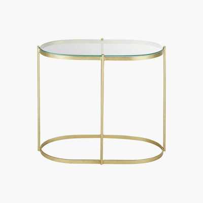 Maisons du Monde Gold Metal and Glass Side Table