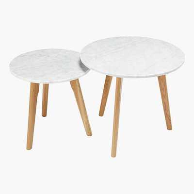 Maisons du Monde Marble and oak nest of tables Twins