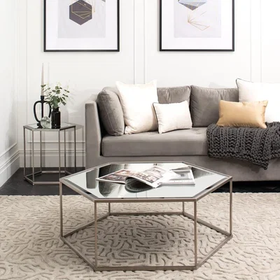 My Furniture Alveare Silver Side Table
