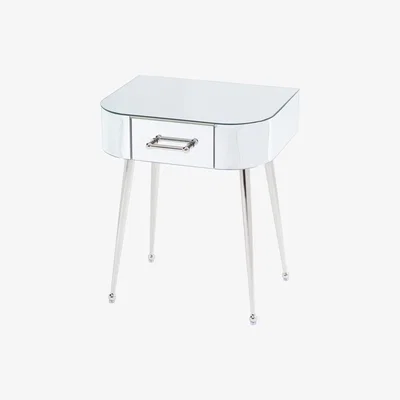 My Furniture Mason Mirrored Side Table – Shiny Silver Legs