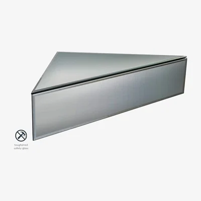 My Furniture Inga Corner Smoke Mirror Floating Bedside / Shelf / Storage System