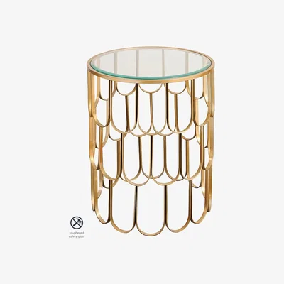 My Furniture Pino Brass Side Table