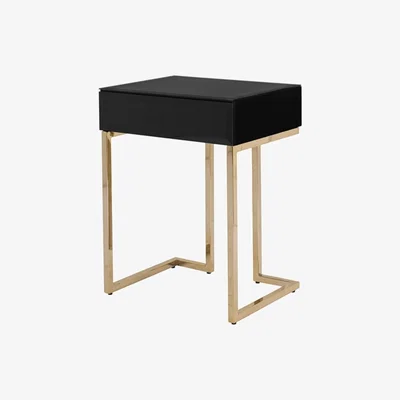 My Furniture Lorenzo Toughened Black Glass Side Table