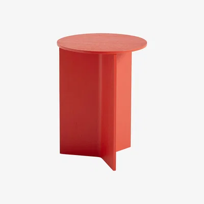 Made in Design Slit Wood End table - / Top - Ø 35 X H 47 cm / Wood by Hay Red