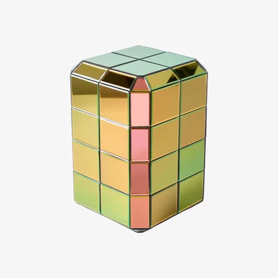 Made in Design Pixel Small End table - / Iridescent glass - 31 x 31 x H 48 cm by Pols Potten Multicoloured