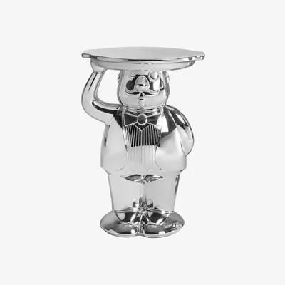 Made in Design Ambrogio End table plastic material silver / 42.5 x 38.5 x H 60.5 cm - Slide
