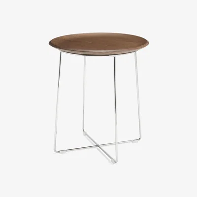 Made in Design AL WOOD End table - / Moulded wood - Ø 40 x H 45.5 cm by Kartell Natural wood