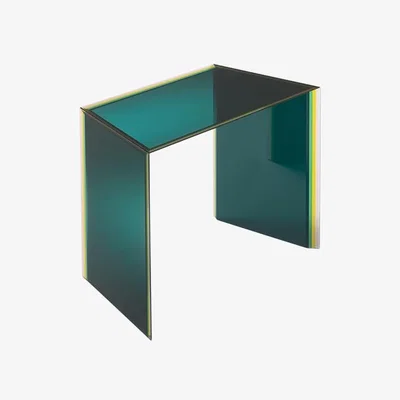 Made in Design Bisel 02 End table glass green / 60 x 35 x H 50 cm - Handmade in Italy - Glas Italia