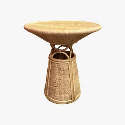 Made in Design Toffee Large End table cane & fibres beige / Ø 60 x H 65 cm - POPUS EDITIONS