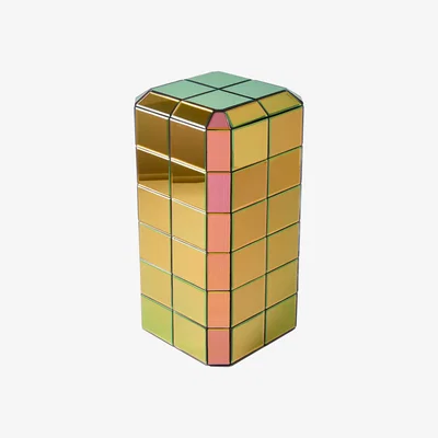 Made in Design Pixel Medium End table - / Iridescent glass - 31 x 31 x H 68 cm by Pols Potten Multicoloured