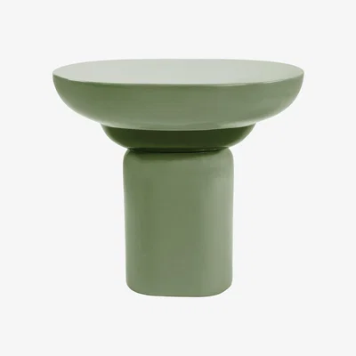 Made in Design Babka End table plastic material green / 55 x 32 x H 50 cm - Fibreglass - POPUS EDITIONS